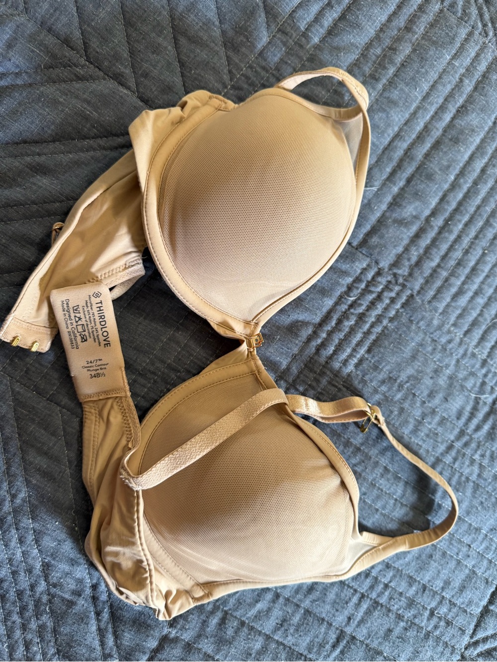ThirdLove Plunge Bra in Nude 34b1/2